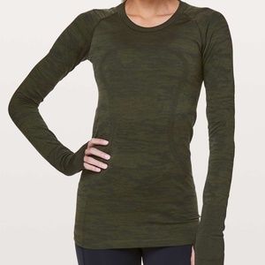 Lululemon Swiftly Tech Long Sleeve Shirt Dark Olive Green Size 6